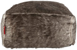 HOME Acrylic Fur Beanbag - Black and Grey.